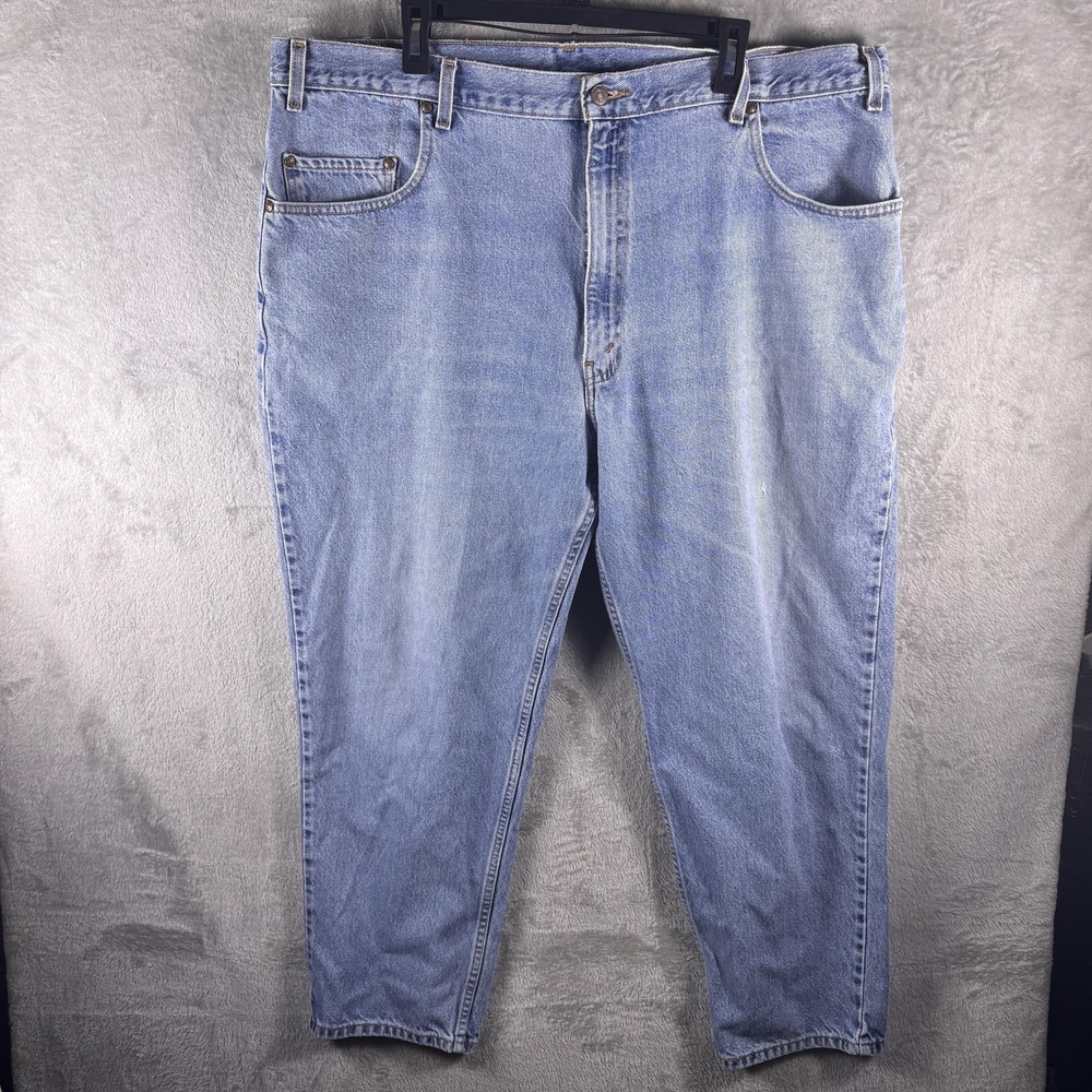 Levis 545 Jeans Mens 44x31 Relaxed Tapered Light Wash Pants 90's Orange Tab